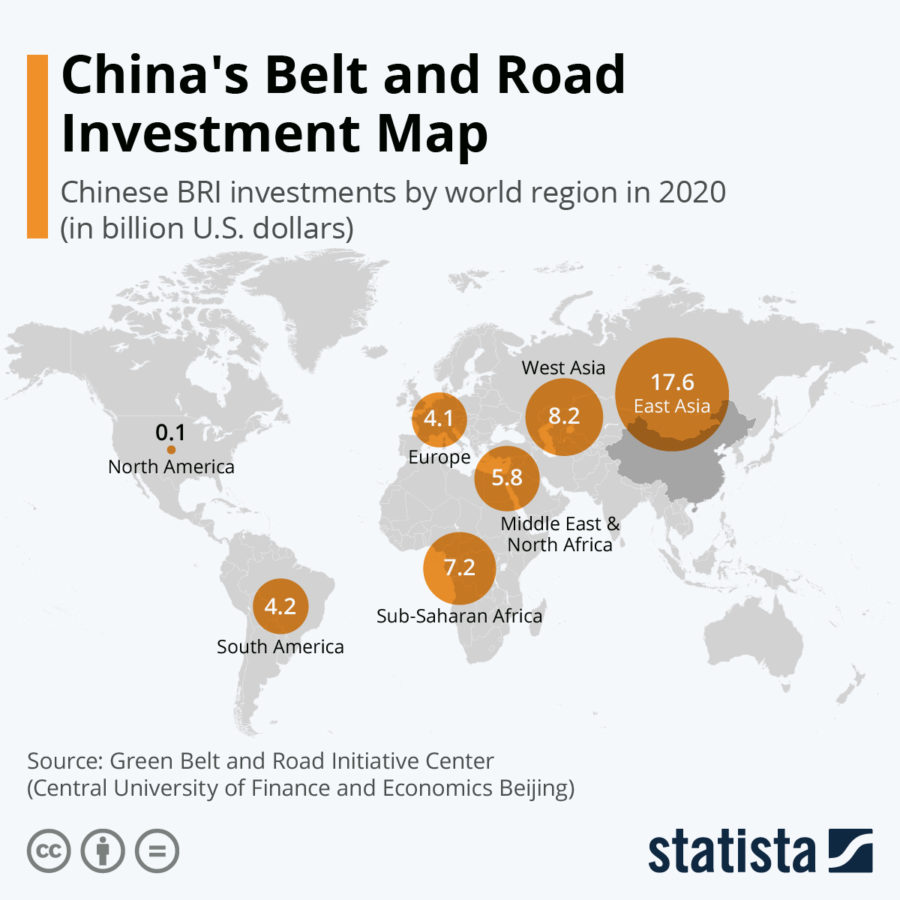 China's Belt and Road Investment Map 