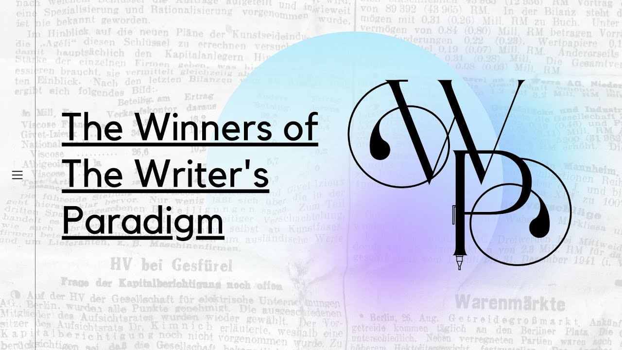 The Winners of The Writer's Paradigm!