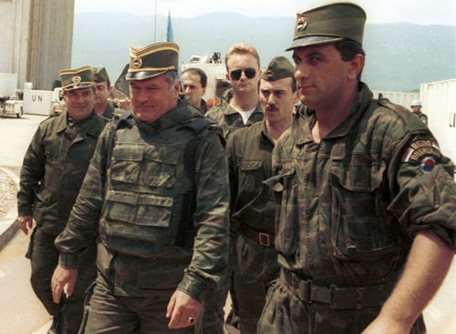 Ratko Mladic arrives at Sarajevo airport, 1993