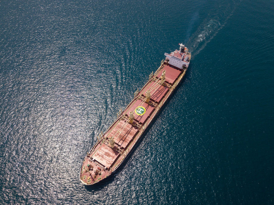 Tanker transporting oil across the Bosphorus