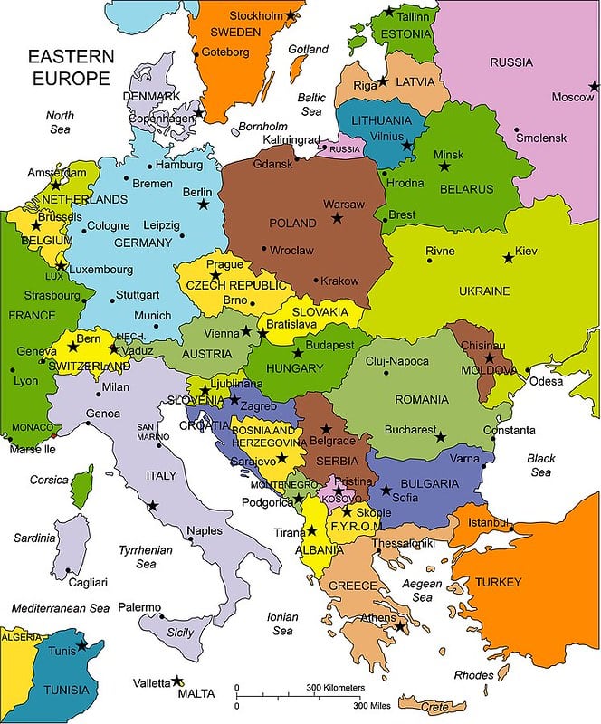 Map of Eastern Europe