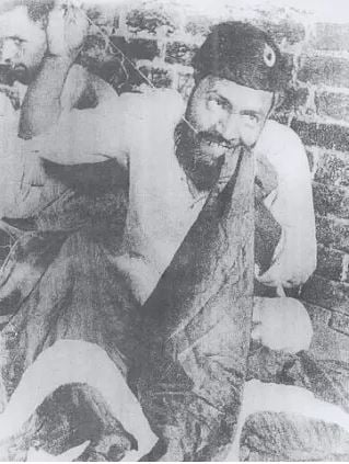 Master Altaf Hussain stitching the first flag of Pakistan