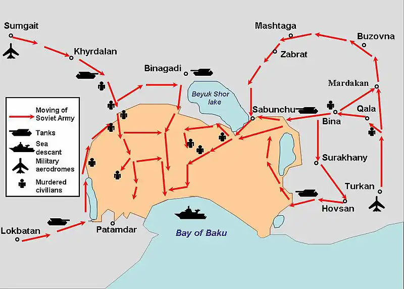 Maneuvers of the Soviet Army in Baku, 20 January 1990