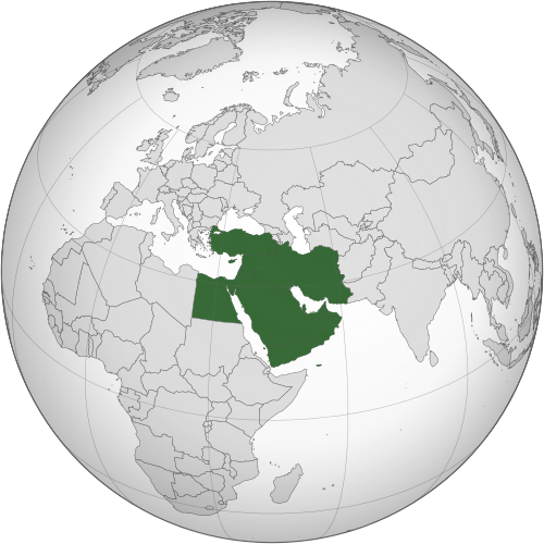 the middle east region on the map
