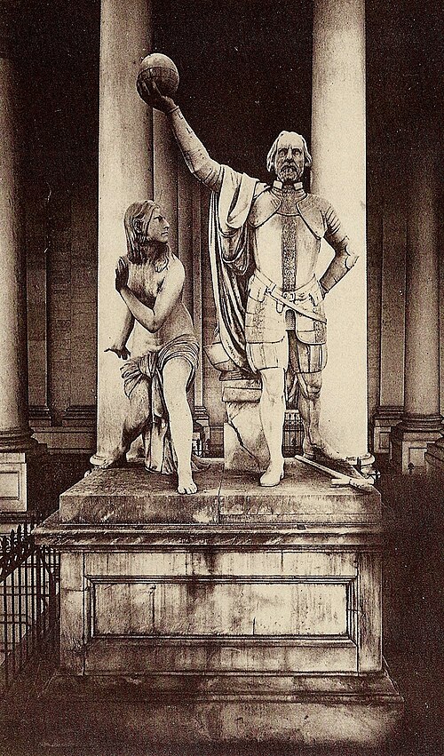 The Discovery of America statue
