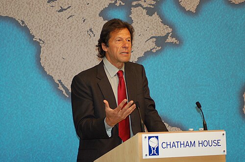 Khan speaking at the Chatham House in London, 2012.
