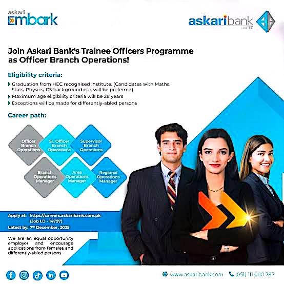 Askari Bank Trainee Officers Programme 2025