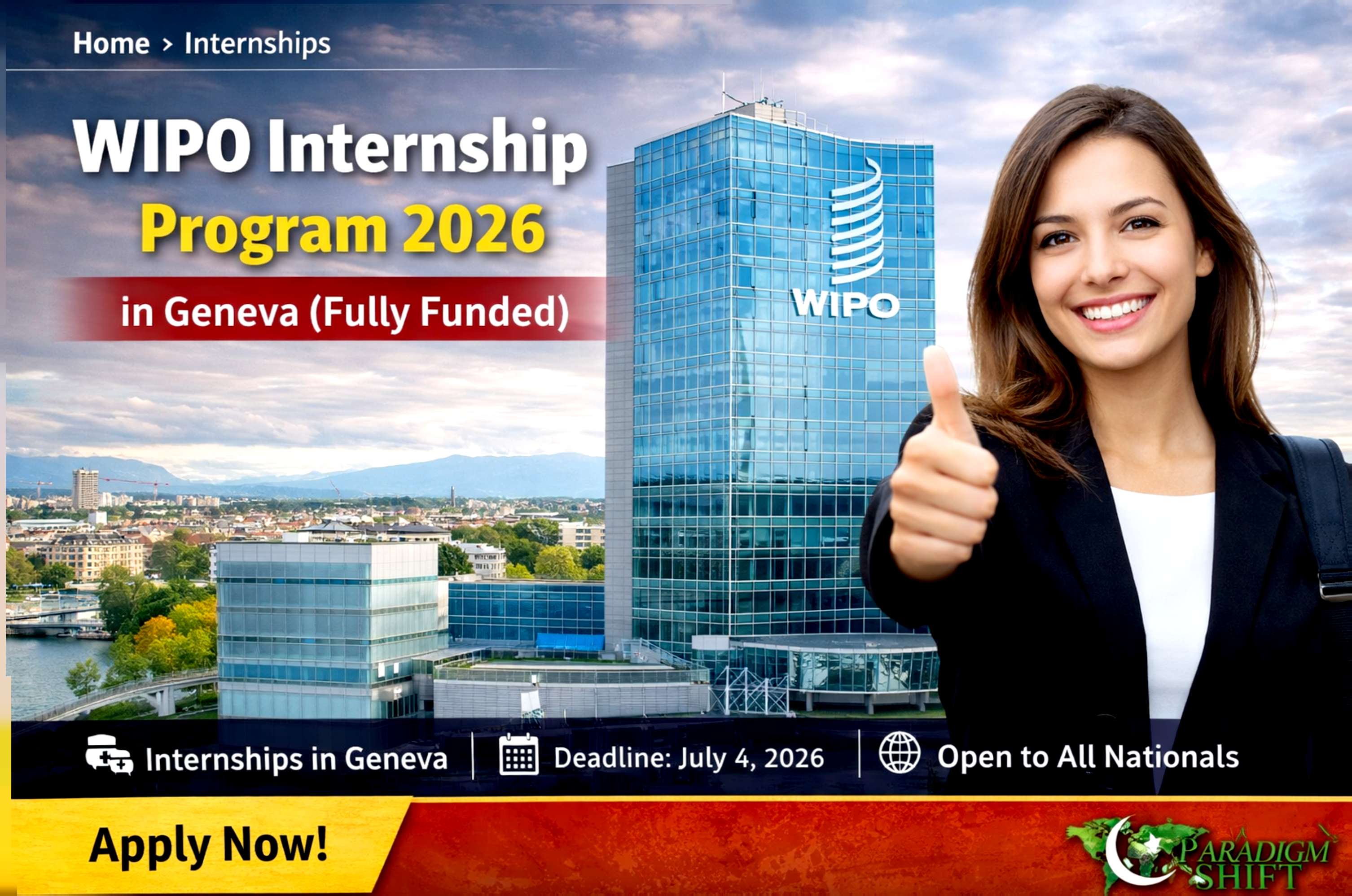 WIPO Internship Program 2026 in Geneva